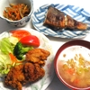 孫と一緒に夕食を食べました‥。私はビールと焼酎の麦茶割りも‥。