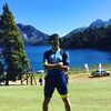 Ironman 70.3 @ Barilocheパタゴニア ：パタゴニアスイム会場めちゃ水が冷たい。。後ろに雪山が🏔。。