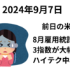 8月雇用統計を受けハイテク・半導体中心に大幅安　週間でも3指数が大幅下落　前月を思い出す月初の経済指標売りに　2024年9月7日