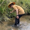 岩崎川で子供と遊びながら地質を考える