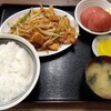 西川口の「あおき食堂」でとりもも肉のBBQ炒め定食を食べました★