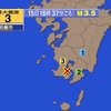 夜だるま地震速報『最大震度3／鹿児島湾』