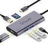 USB C ハブ HUB QGeeM USB Type C HDMI ドッキングステーション 7ポート SD/TFカードリーダー HDMI 変換アダプタ 100w電力供給 4k USB3.0ポート 2018 Mac Air、MacBook Pro 13/15(Thunderbolt 3)ChromeBook他対応 usb-c hub