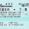 本日の使用切符：JR西日本 大津駅発行 京都市内→下曽我 乗車券【途中下車印収集】