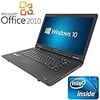 【Microsoft Office2010搭載】【Win 10 Pro搭載】TOSHIBA B450/第三世代Celeron Dualcore 2.1GHz/大画面15.6インチ/無線LAN搭載/中古ノートパソコン/ (メモリー4GB HDD 250GB)