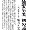 介護就労者、低賃金により初の減少