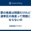 一票の格差は問題だけれども選挙区の格差って問題にならないの