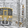 雪景色の中を行く