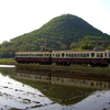 白山を背景に撮影する