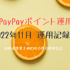 PayPayポイント運用 2022年11月 運用記録
