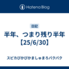 半年、つまり残り半年【25/6/30】