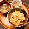 朝食ワンプレート、中華丼、小粒納豆