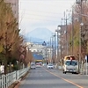 新興住宅地の西向き道路は富士山