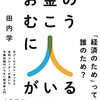 田内学 著『お金のむこうに人がいる』より。お金の話を突きつめて考えたら、道徳の話に近づいた。結局、人。やっぱり、教育。