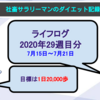 【サラリーマンのダイエット記録】7月15日〜7月21日分【ライフログ2020年29週目】