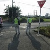 登校の風景：歩道橋利用状況調査