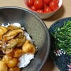 今夜はガーリックチキン丼