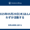 2025年05月29日(木)ほんのわずか活動する