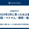 2025年3月に貰ったお土産【韓国・ベトナム・静岡・福島】