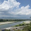 吉野川堤防12キロ：本日、北岸を回り、潜水橋を渡るコース・・・暑かった