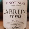 ラブリュンヌ　ピノノワール　2020　赤ワイン