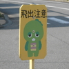 三木市のガチャピンの飛び出し注意の看板が可愛い