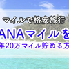 マイルで格安旅行！ 初心者は貯まらない？【ANAマイルを毎年２０万マイル貯める方法とコツ】