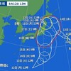 台風5～8号の鬼畜な進路予想図について