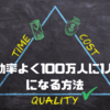 100万人に1人の存在になるために効率を上げる方法