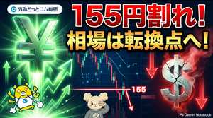 FX実践解説、1ドル１５５円割れ「ドル円相場は転換点へ！」（2026年9月8日）