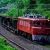 ED75-757が牽引する、東福島常駐ホキ800の廃車回送を撮る！(貝田の神社裏編)