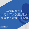 羊宮妃那ってどうやってもファン層が捻れるので大変そうだなって記事