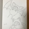 38歳社畜ミニマリストの簡単イラスト　ポールペンでポケモンの落書き　ズバット