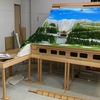 ジオラマ展示台の分解と天井塗装準備