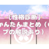 【性格診断】MBTIかんたんまとめ（64タイプの解説あり）【まとめ編】