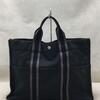 【セカオン新着通知】 HERMES トートバッグ/コットン/BLK/無地