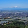 目の前には庄内平野が広がり、ずっと向こうには鳥海山が見える…