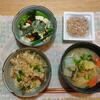 鶏ごぼうごはん。さやえんどう。野菜味噌汁２日目