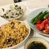 7/31.8/1晩御飯✩.*˚ほぼ残り物😂😂笑＆炒飯、餃子とわんこのご飯