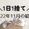 【1日1捨て】2022年11月の結果発表！【捨て活】