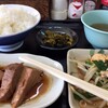 マグロ中おち煮とニラ玉炒め