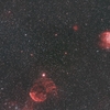 M35+NGC2158+IC443+NGC2174：ふたご座の散光星雲、散開星団