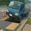那珂市の国道バイパスで歩道が陥没　作業車が沈み込み応急処置へ