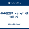 名目GDP国別ランキング（日本は何位？）