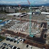 ①仙台徳洲会病院 新築移転工事進捗状況写真を更新しました。ドローンによる定点写真（泉ヶ岳方面）
