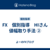 FX　個別指導　HIさん　値幅取り手法 ②