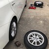 冬支度　夏タイヤをスタッドレスに交換
