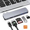 STRENTER USB C ハブ MacBook Pro/Air 2020 進化 6-IN-1 USB-C ハブ PD充電 ポート 4K HDMI高画質対応 USB3.0ポート SD/Micro SDカードリーダー コード無し Macbook Pro 2016/2017/2018/2019、MacBook Air 2018/2019に対応 グレー