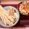 文殊（大山）そば定食〔かけうどん［冷変更］＋かき揚げ丼〕＋なす天