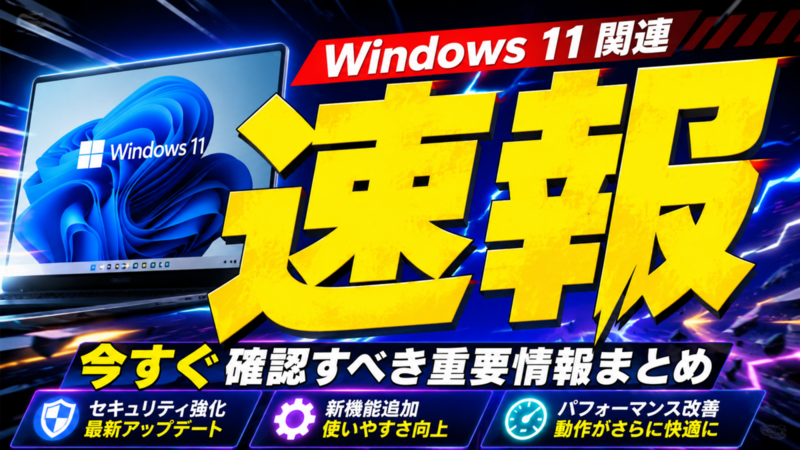 Windows 11関連の速報として確認できる内容